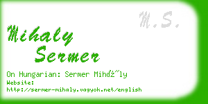 mihaly sermer business card